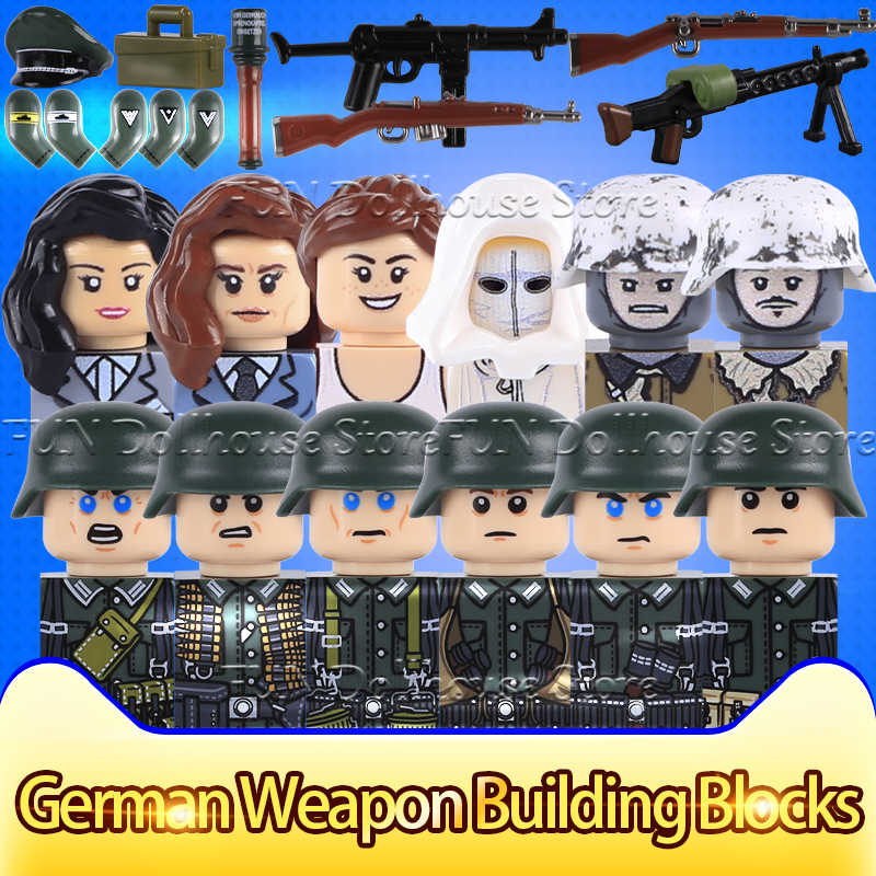 Lego Minifigure Holder - Winter Snow German Sniper Soldiers Figures