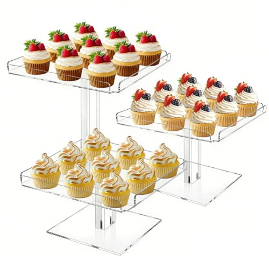 3 Tiered Serving Tray Set for  - Display Risers Set のレビューと価格