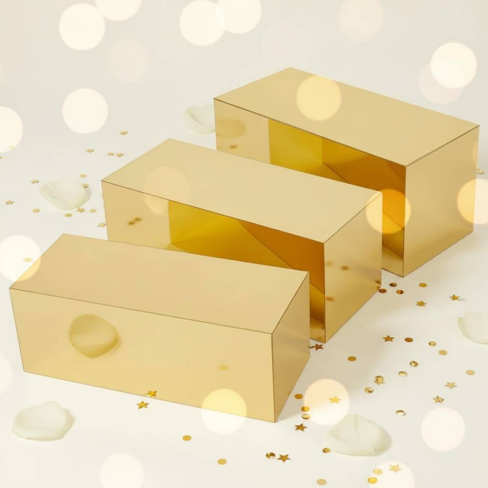 3 Pieces Gold Acrylic Display  - Display Risers Set のレビューと価格