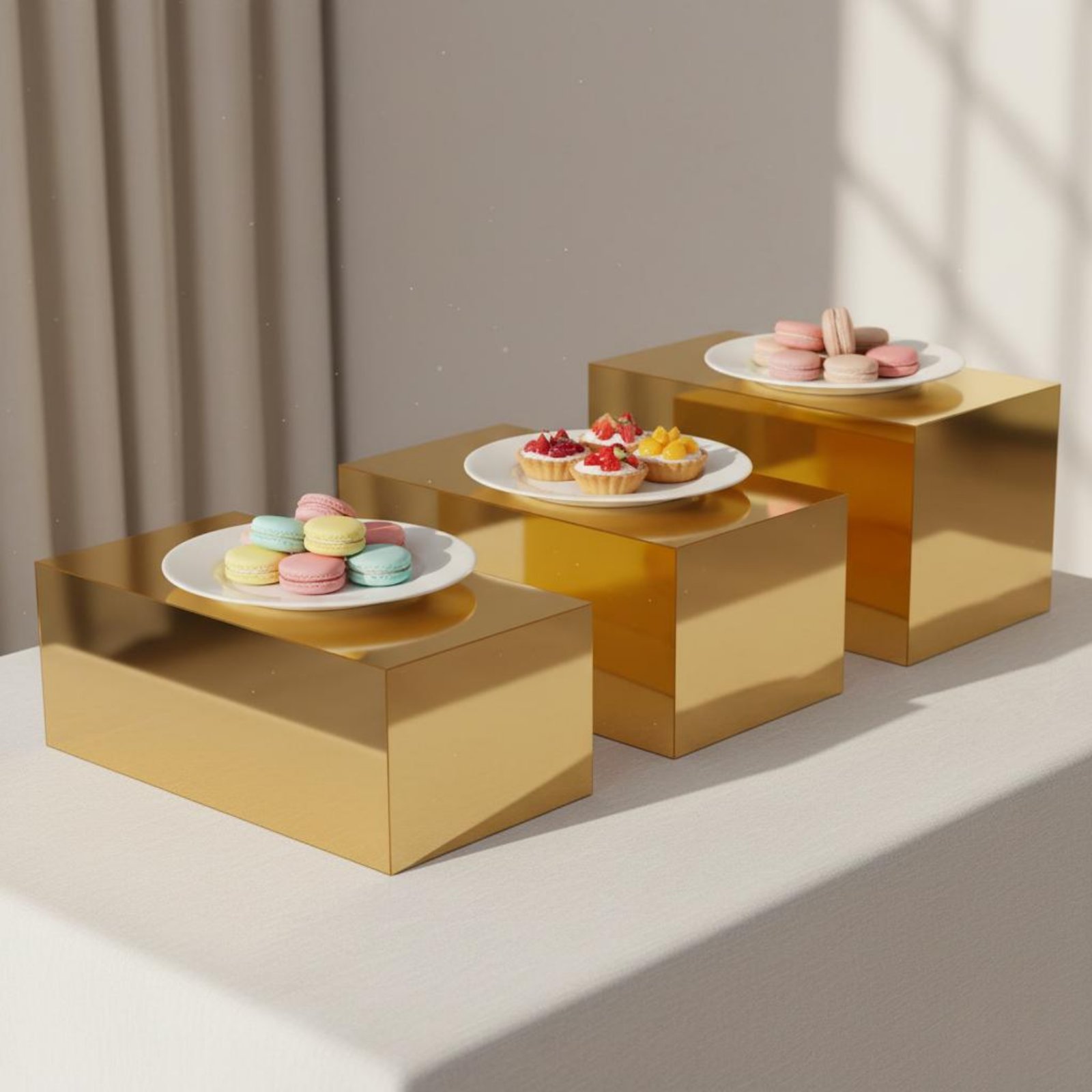 3 Pieces Gold Acrylic Display  - Display Risers Set のレビューと価格