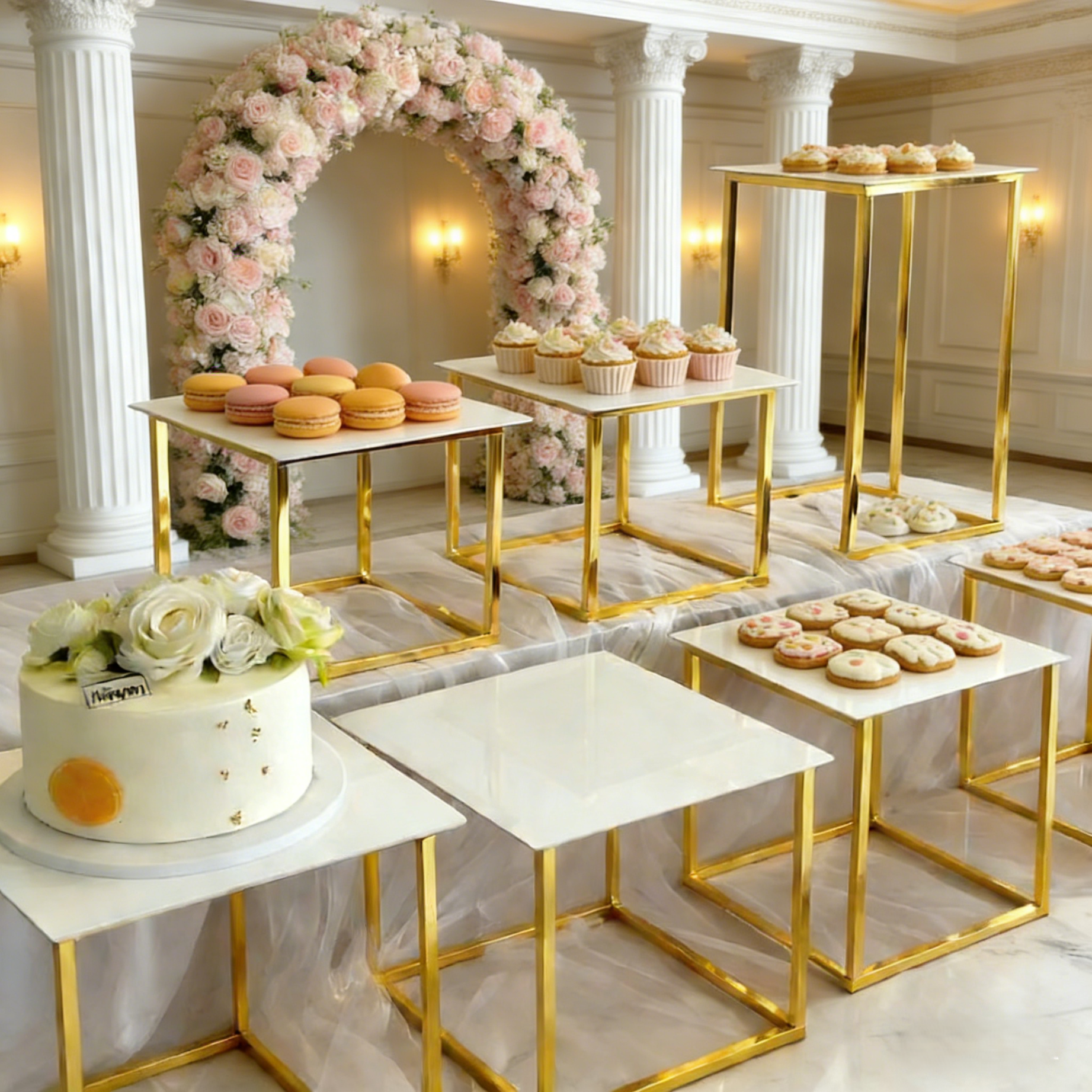 12-20 PCS Luxury Gold Frame Wh - Display Risers Set のレビューと価格
