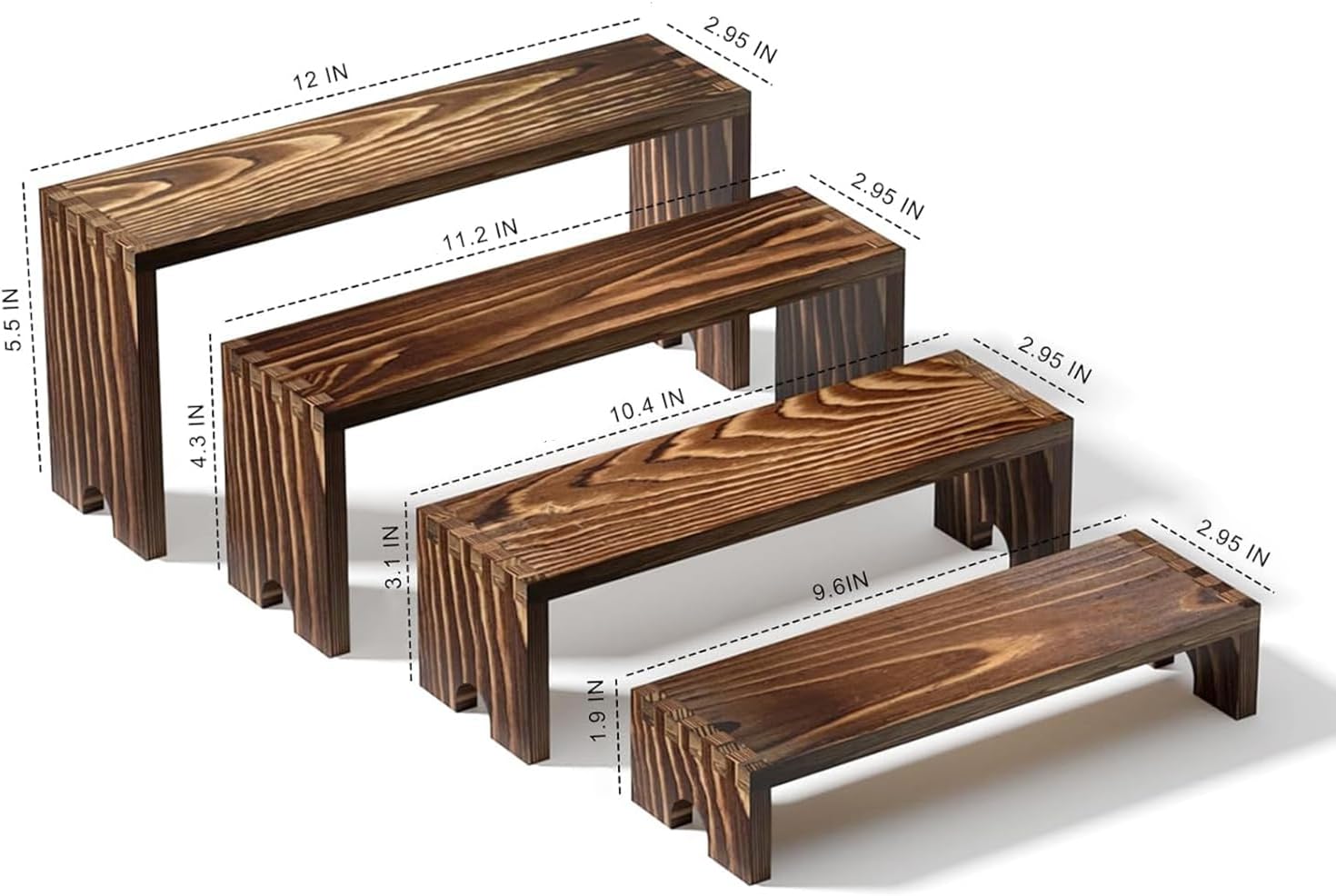 2 Tier Wooden Cupcake Stand Se - Display Risers Set のレビューと価格