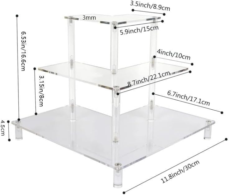 3 Tier Acrylic Display Riser,  - Pop Display Shelf のレビューと価格