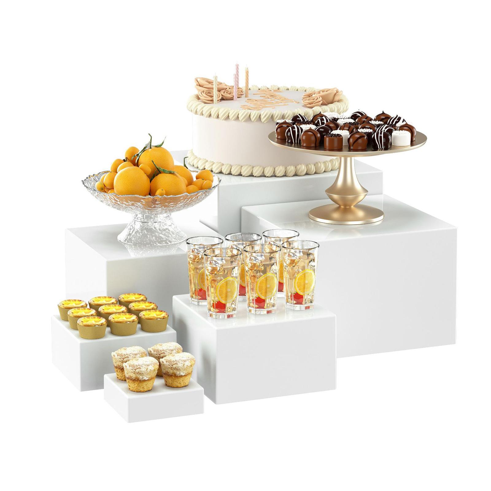 6x Acrylic Buffet Riser Desser - Display Risers Set のレビューと価格