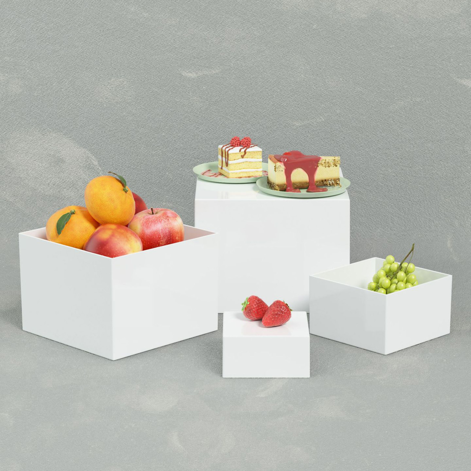 6x Acrylic Buffet Riser Desser - Display Risers Set のレビューと価格