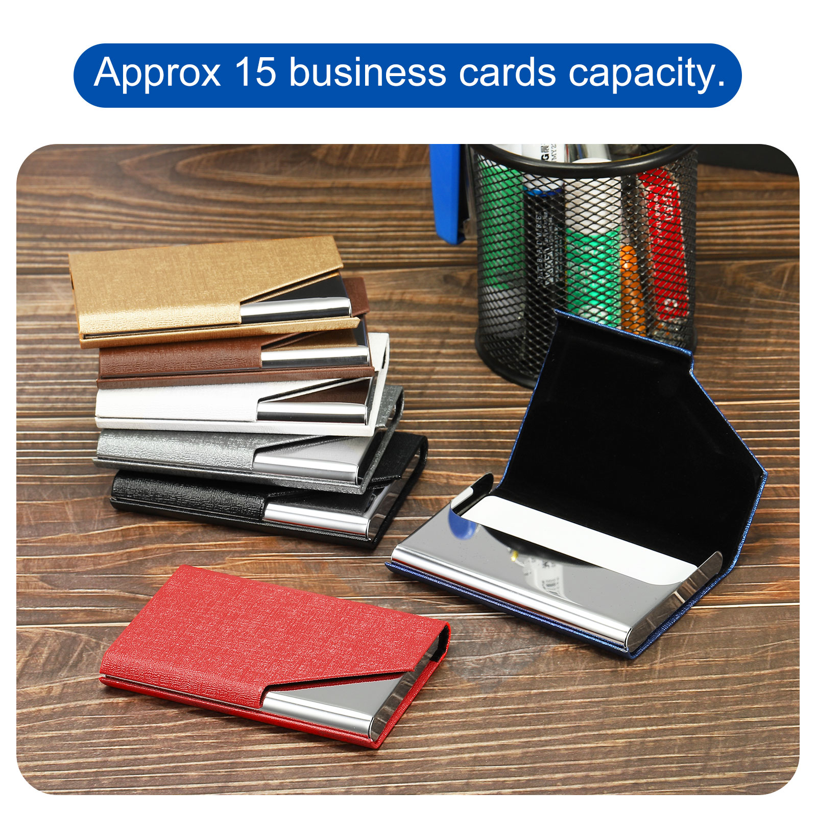1/2Pcs Business Card Holder PU - Card Top Loader のレビューと価格