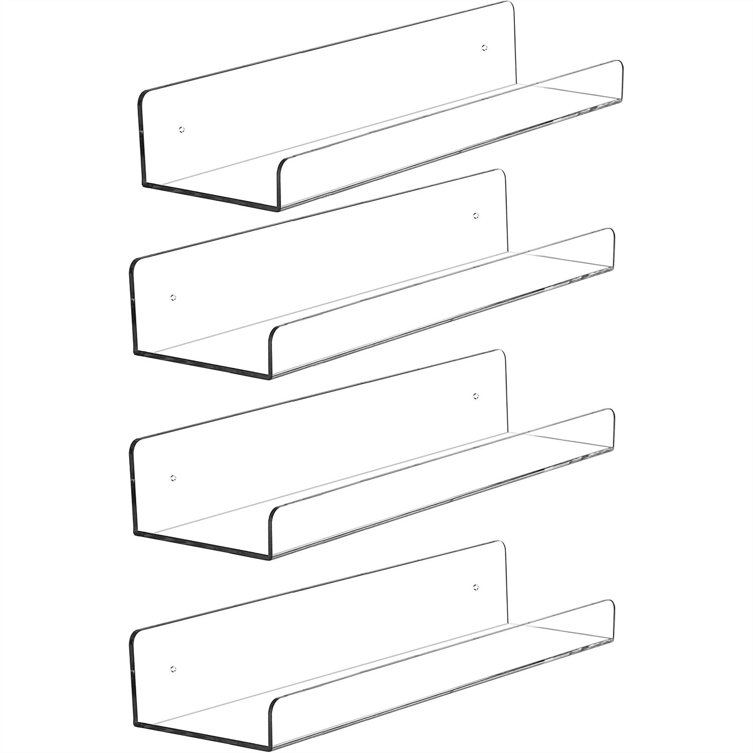 4 Pack Clear Acrylic Floating  - Pop Display Shelf のレビューと価格