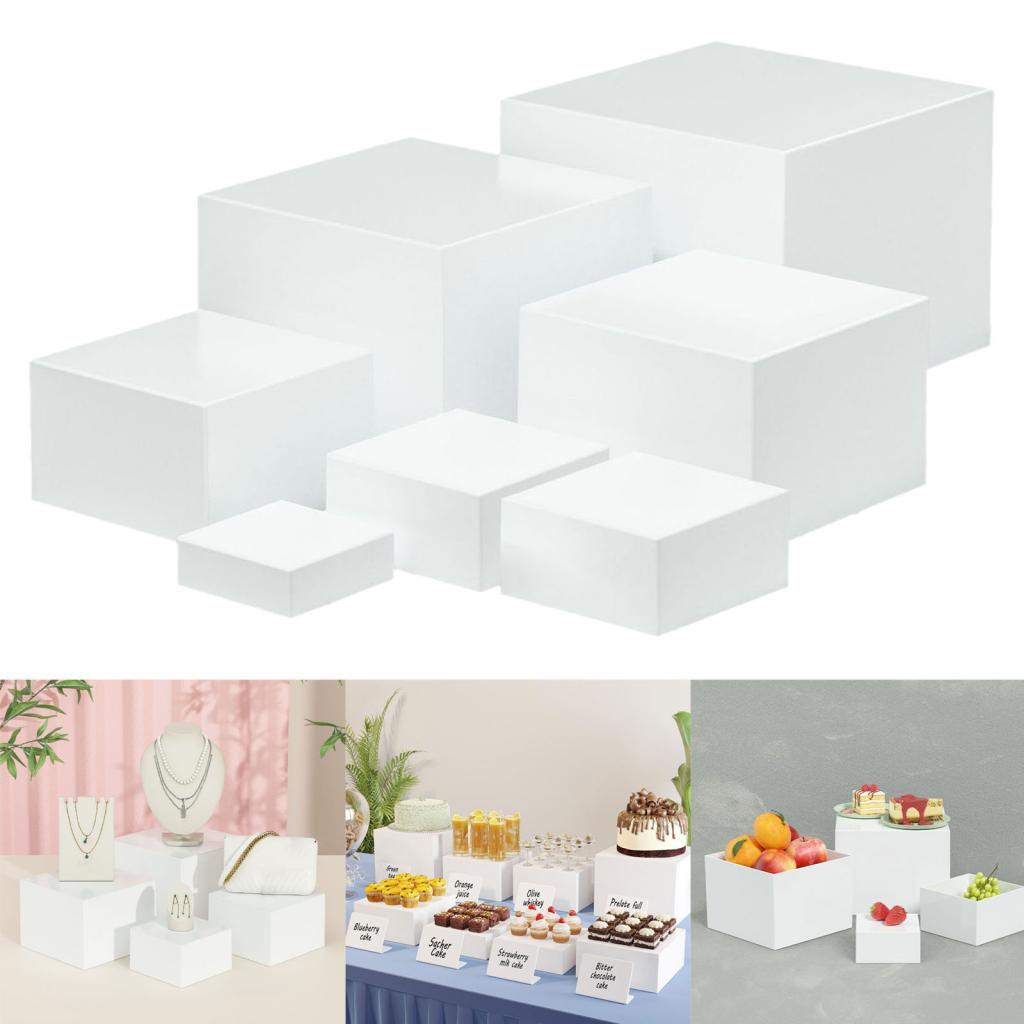 7 Pieces Acrylic Cube Display  - Display Risers Set のレビューと価格