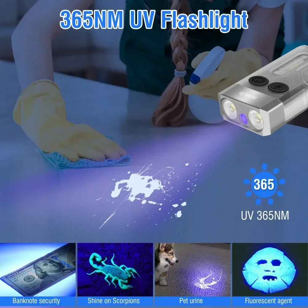 BORUiT V10 Keychain UV LED EDC - Fidget Cube Original のレビューと価格
