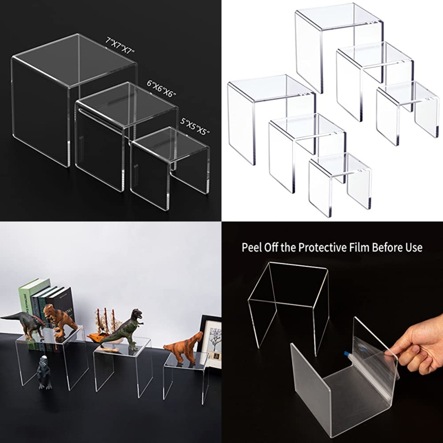 Clear Acrylic Display Risers 2 - Display Risers Set のレビューと価格
