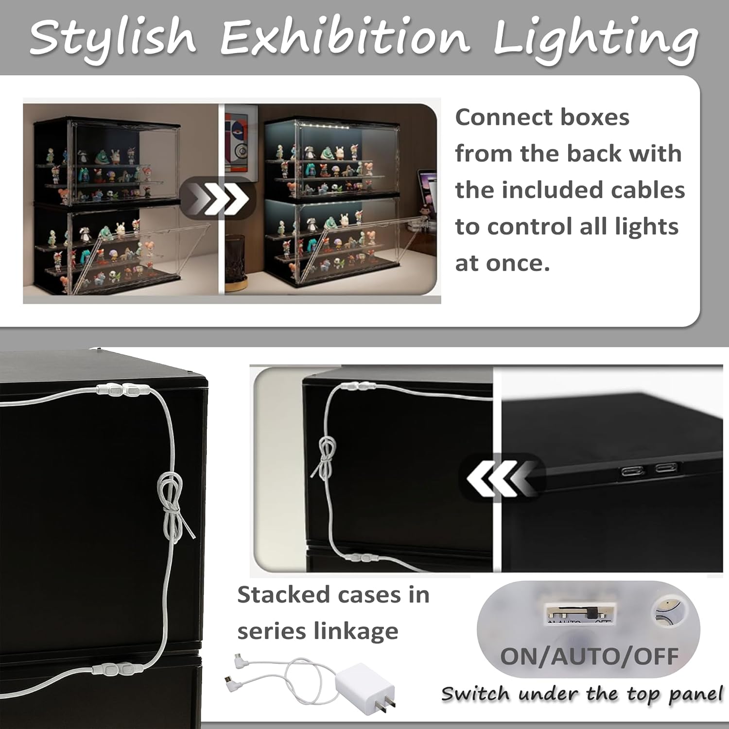 3-Tier Stackable LED Display C - Display Case Acrylic のレビューと価格