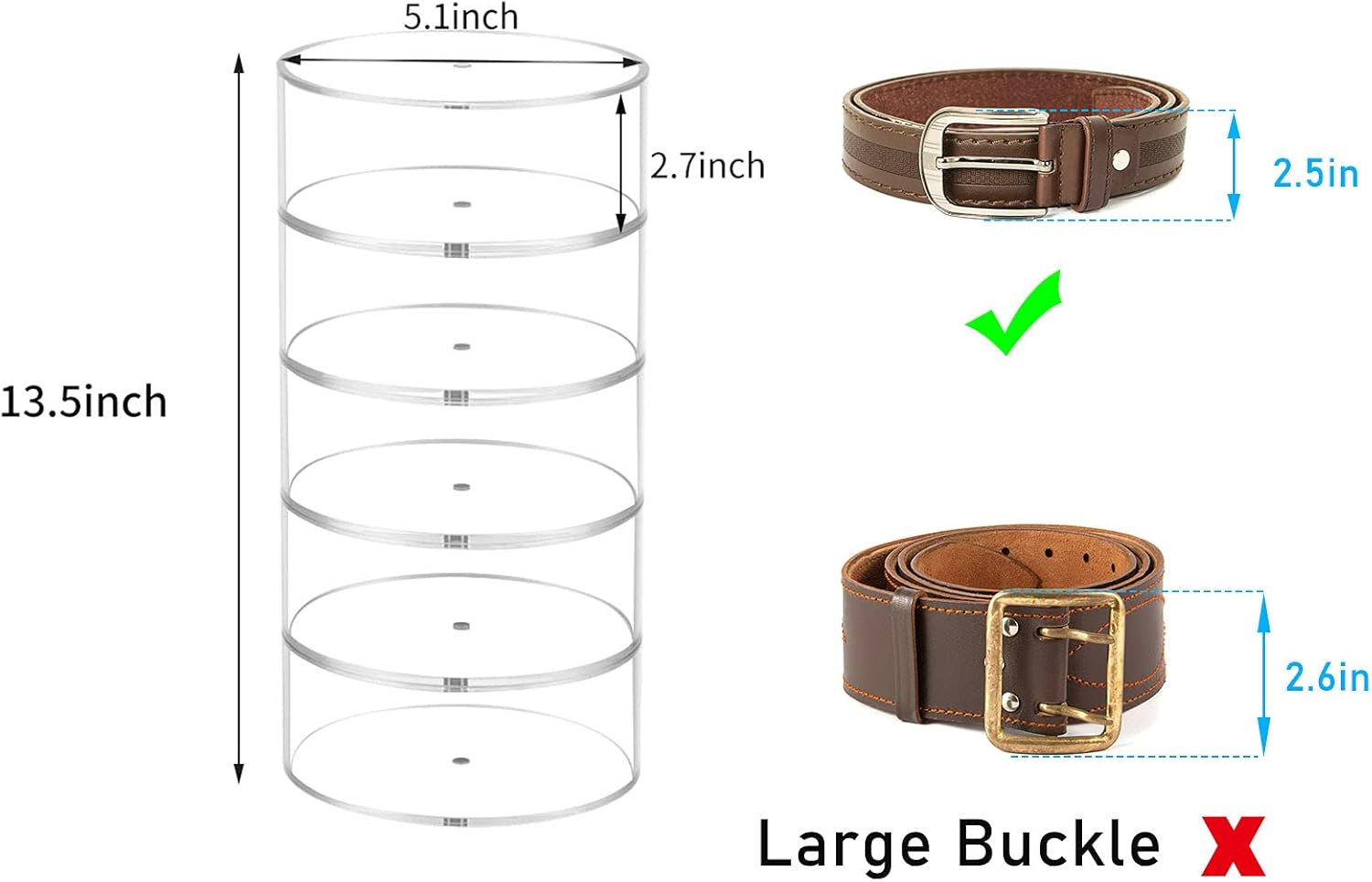 Belt Organizer, Acrylic Displa - Display Case Acrylic のレビューと価格