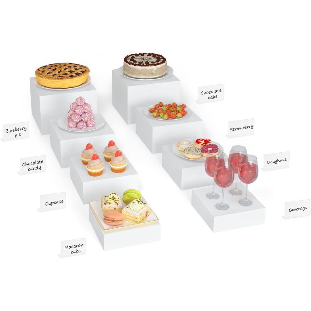 【8Pcs】 Buffet Risers,Dessert T - Display Risers Set のレビューと価格