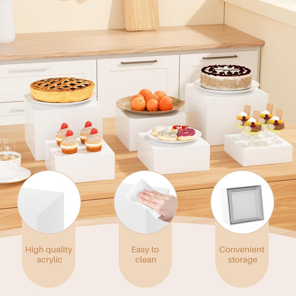 【8Pcs】 Buffet Risers,Dessert T - Display Risers Set のレビューと価格