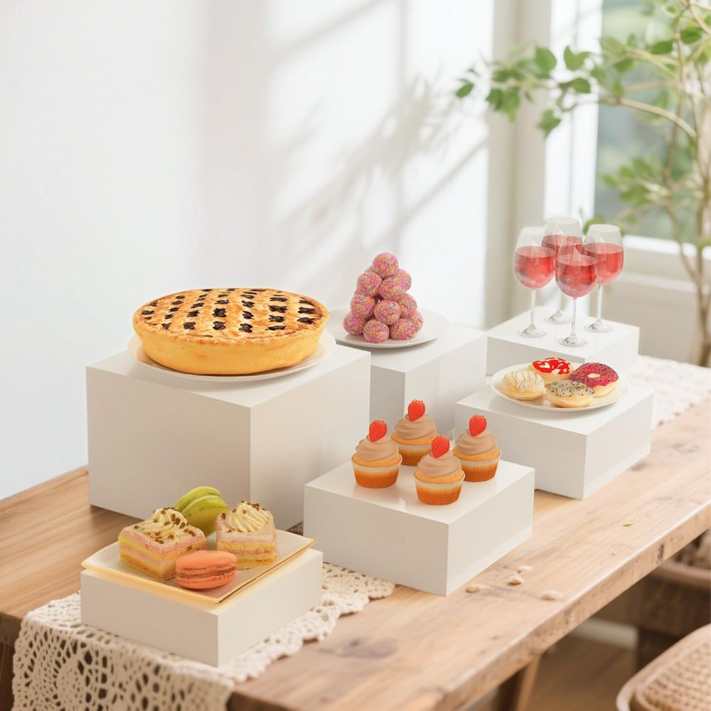 【8Pcs】 Buffet Risers,Dessert T - Display Risers Set のレビューと価格